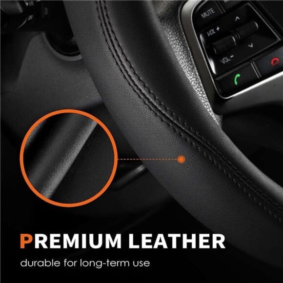 Car Steering Wheel Cover -Universal Car Accessory for Diverse Cars,Leather Cover - Picture 5 of 7